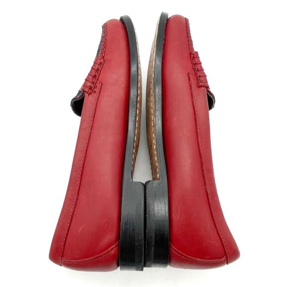 Bass x Rachel Antonoff Red Leather Wendybird Plaid Weejuns Penny Loafer Size 6 - Picture 11 of 16